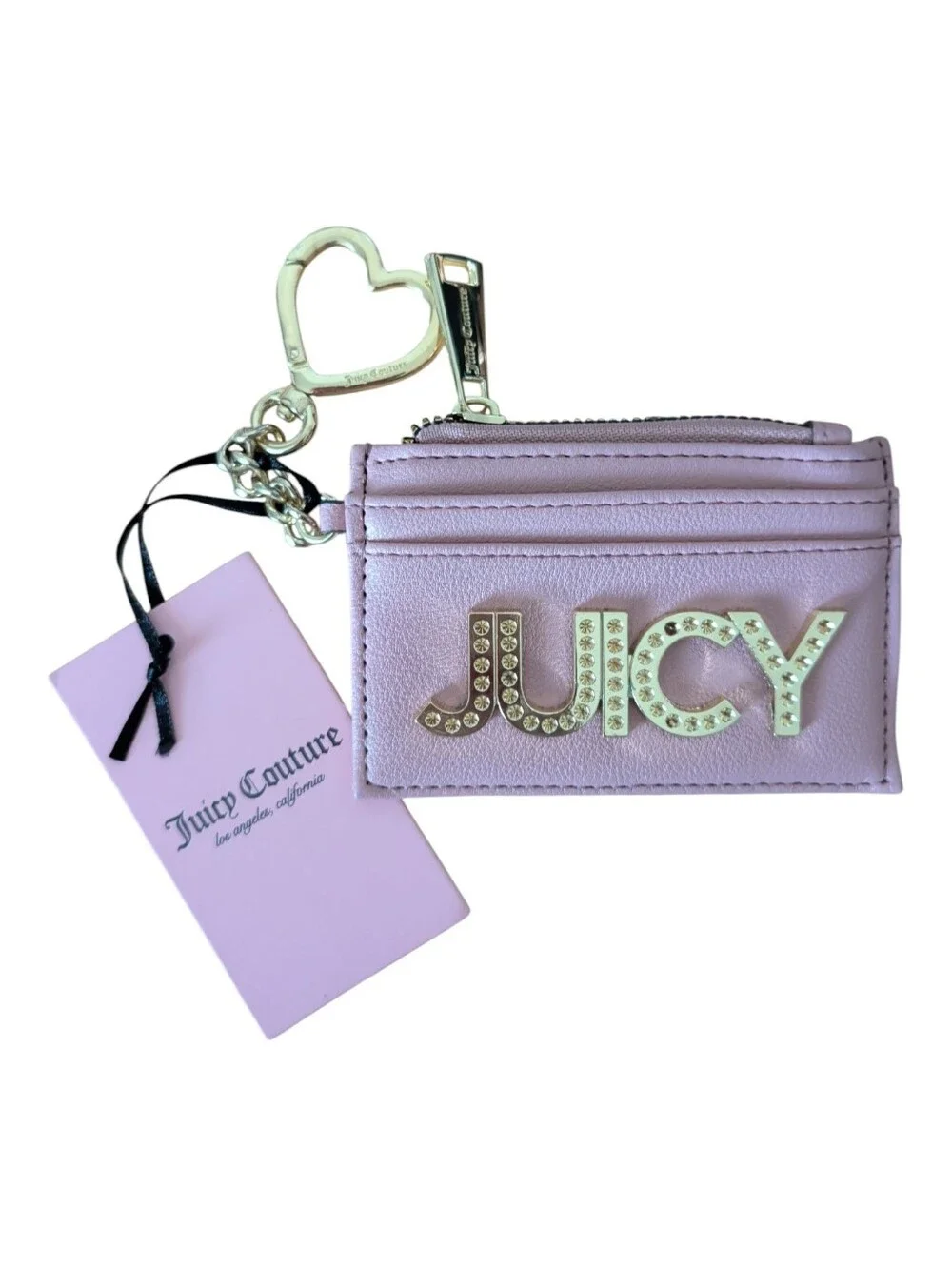 Lilac Rhinestone 'JUICY' Card Case Key Holder